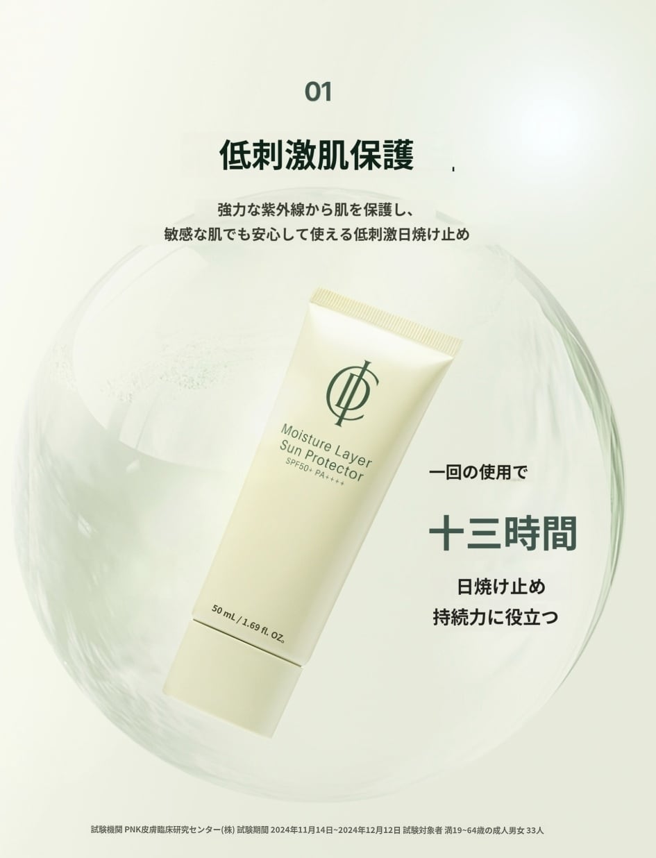 モイスチャーレイヤーサンプロテクターSPF50+ PA++++日焼け止め